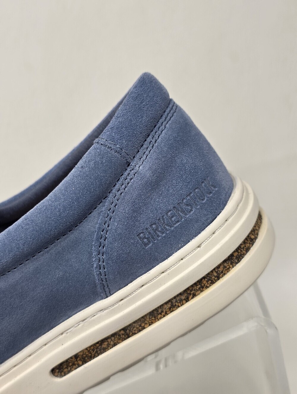 Birkenstock Oswego Slip On Shoes Blue Suede Sneakers Mens 5 / Womens 7 Narrow - Picture 12 of 13